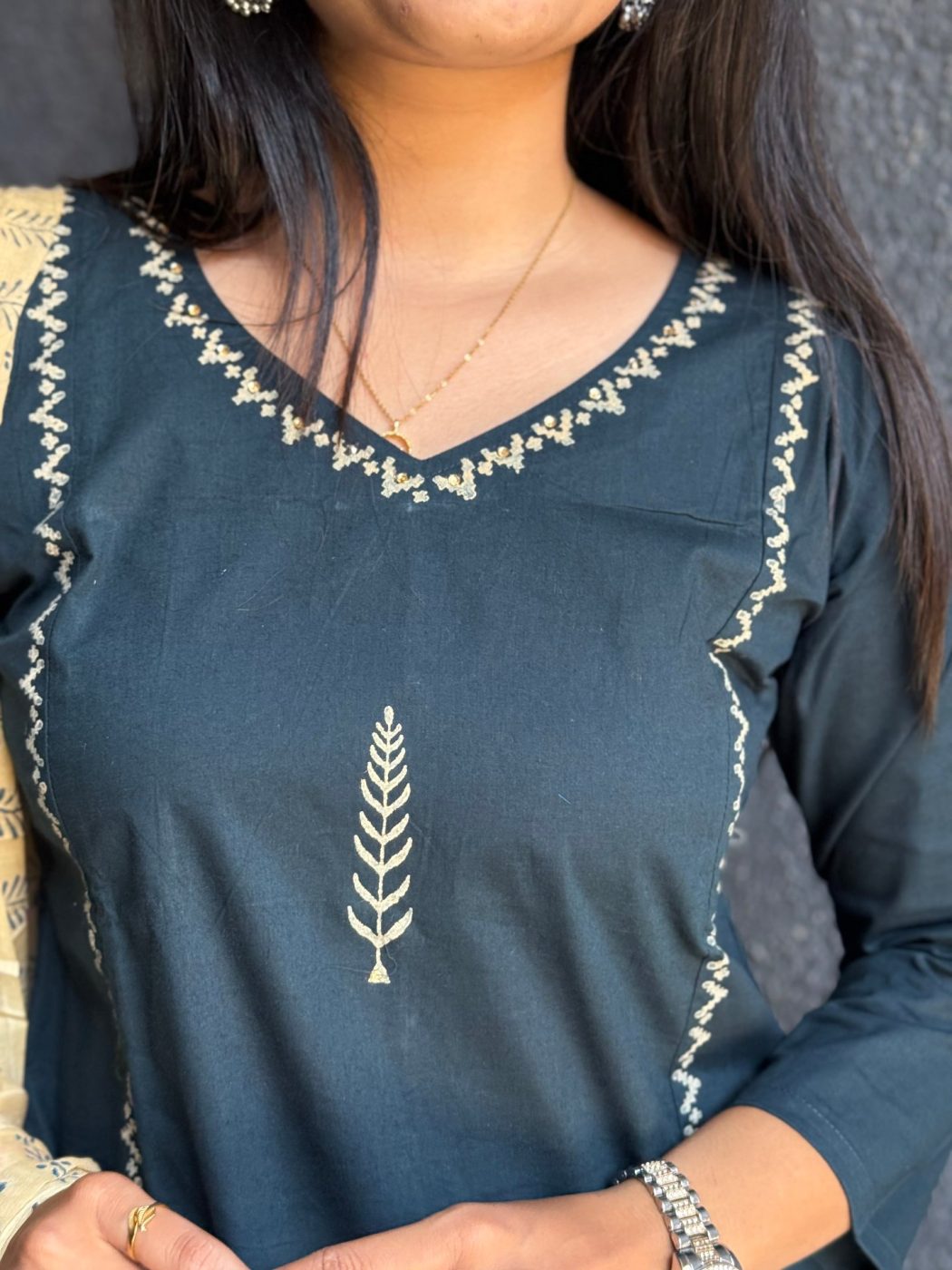 Midnight Dabu Deer Cotton Suit Set