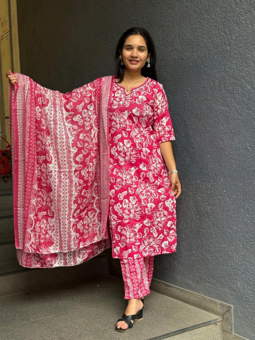 ROSE BLOSSOM COTTON SUIT SET