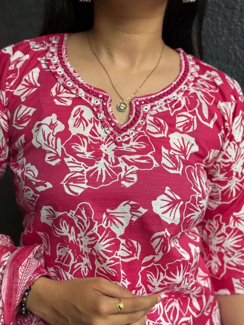 ROSE BLOSSOM COTTON SUIT SET