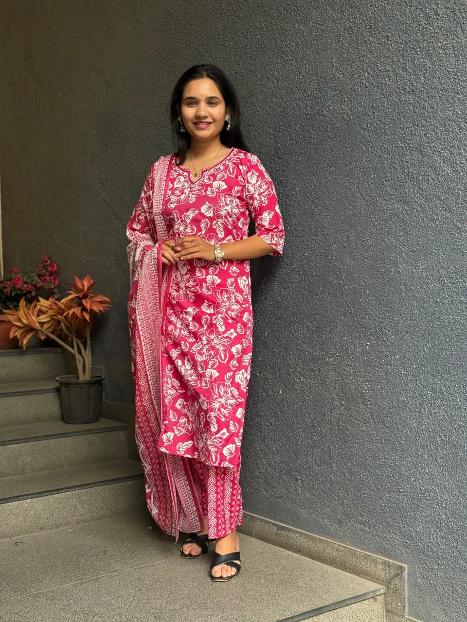 ROSE BLOSSOM COTTON SUIT SET