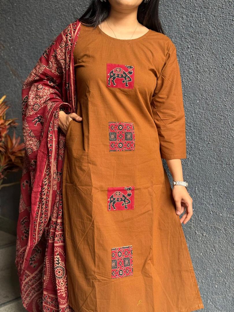 Royal Ajrakh Suit Set