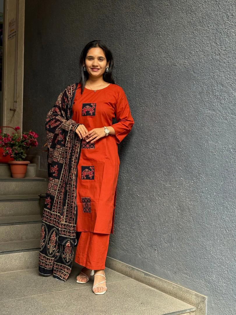 Royal Ajrakh Suit Set