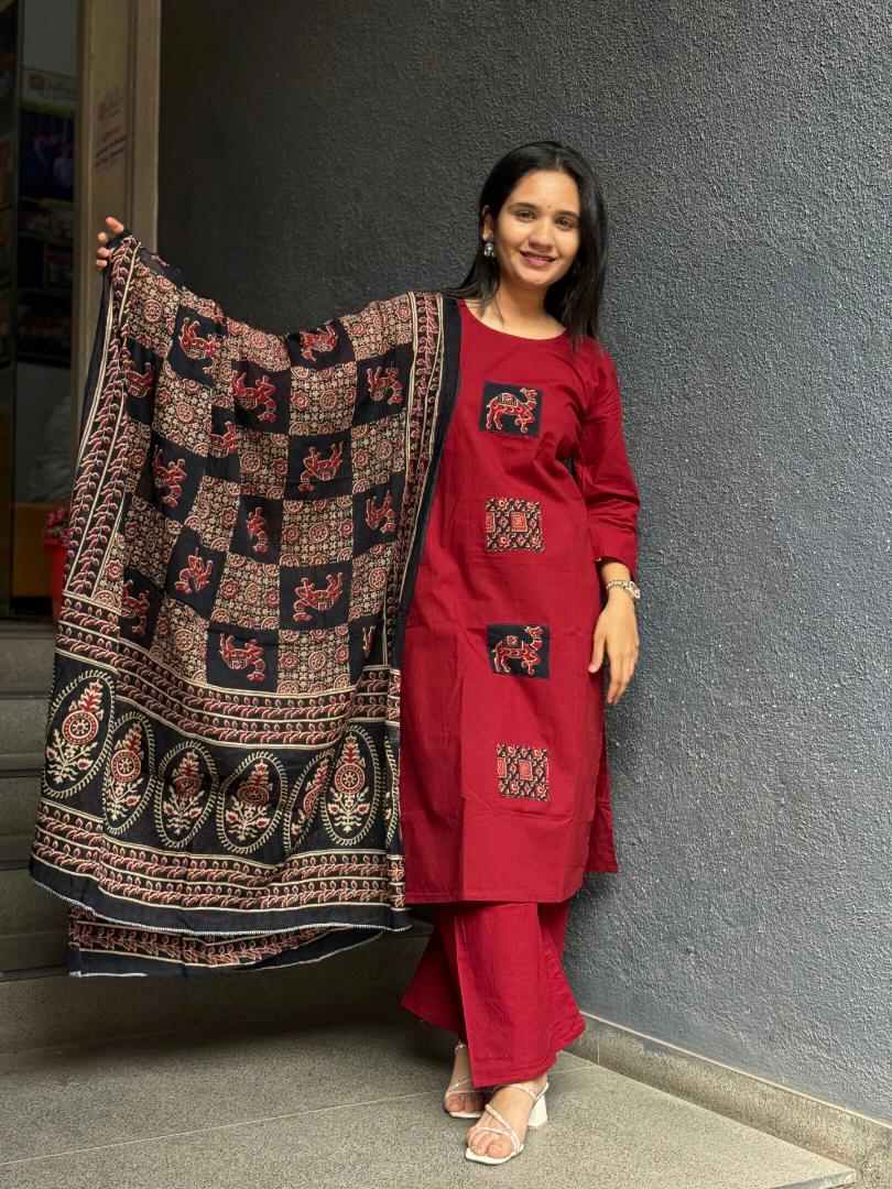 Royal Ajrakh Suit Set