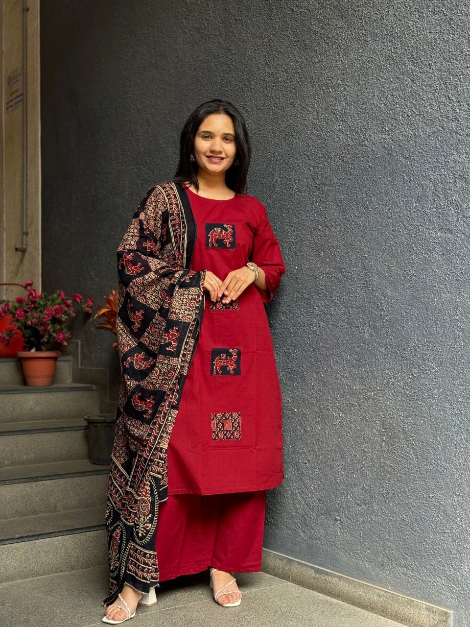 Royal Ajrakh Suit Set