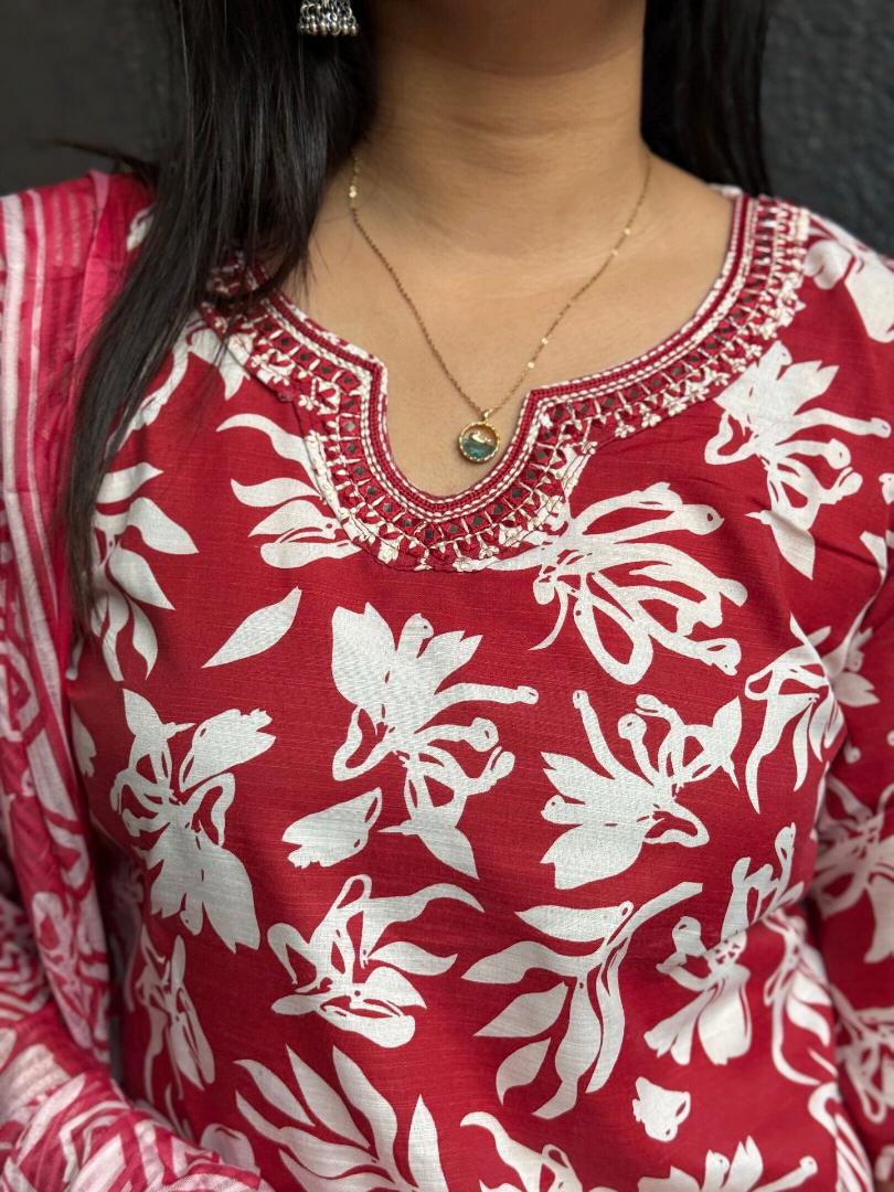 RUBY BLOOM COTTON SUIT SET