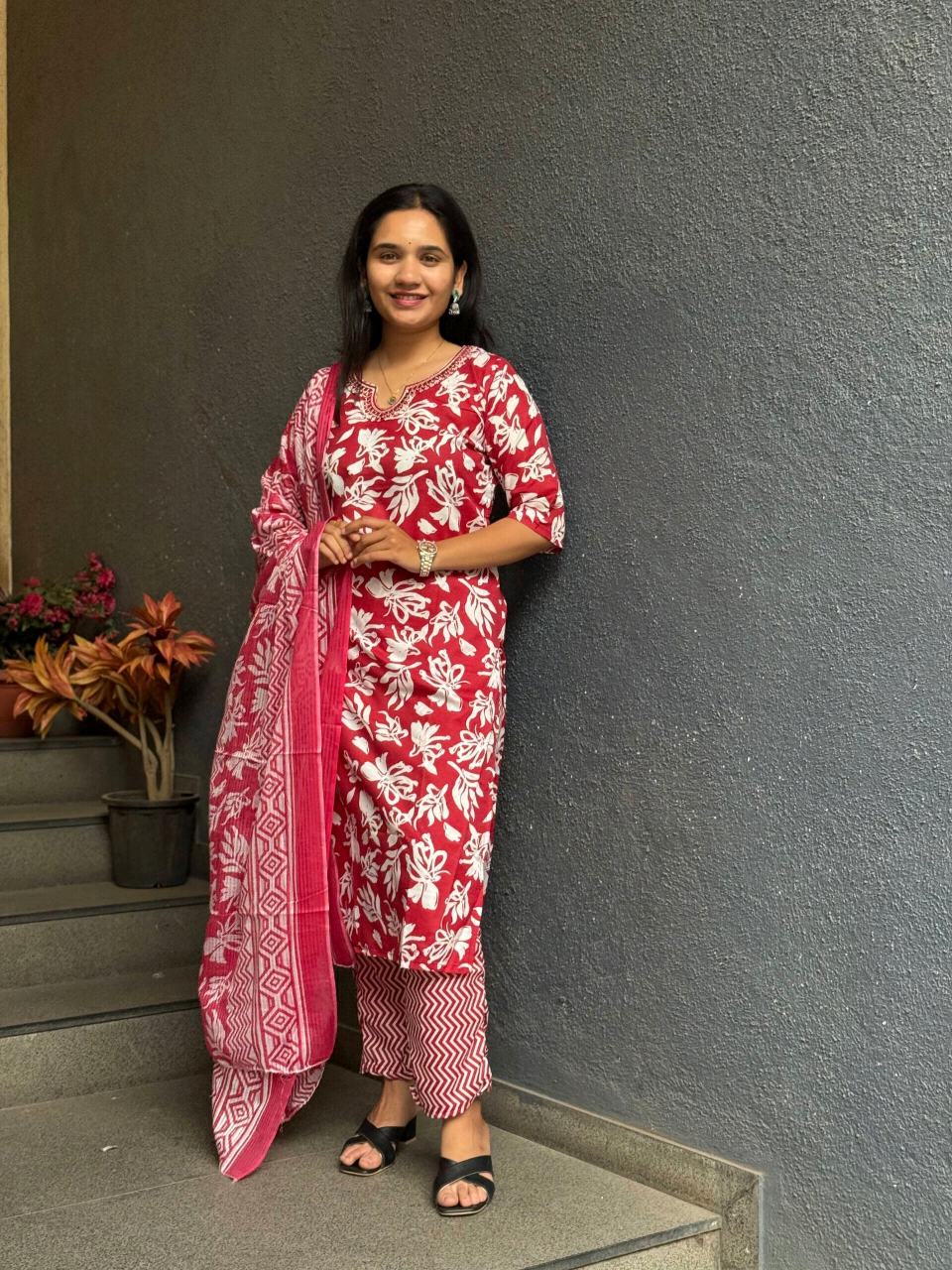 RUBY BLOOM COTTON SUIT SET
