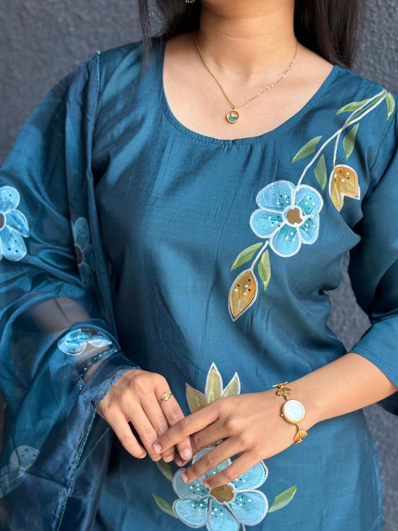 TEAL FLORAL LUXE SET