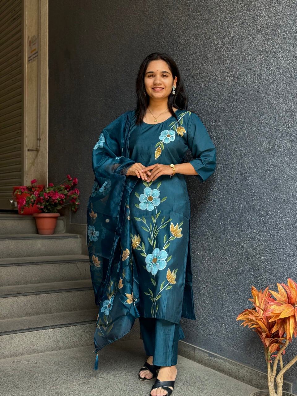 TEAL FLORAL LUXE SET